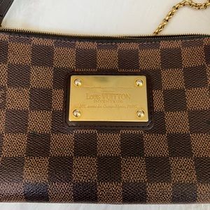 Authentic Louis Vuitton Damier Ebene Eva Clutch